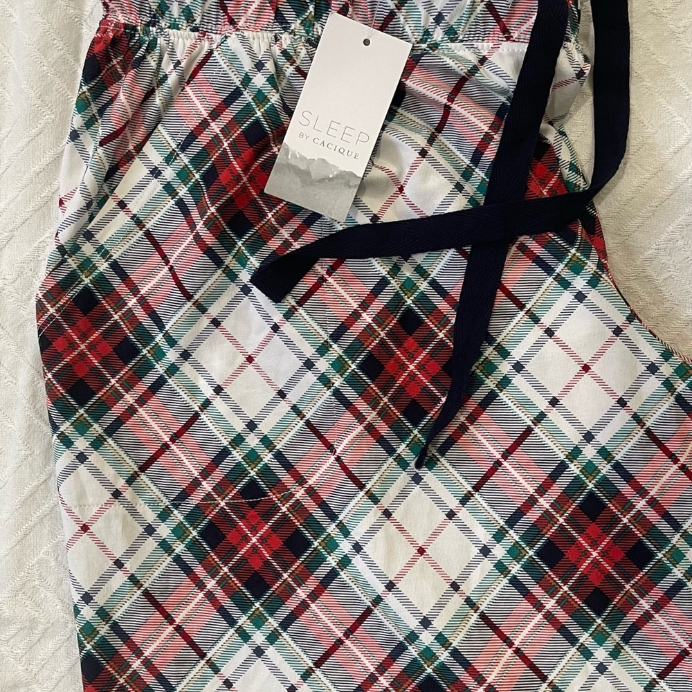 Sleep by Cacique Women’s Pajama Cotton Pants Size 12L Red Green Christmas 
NWT - Picture 6 of 9